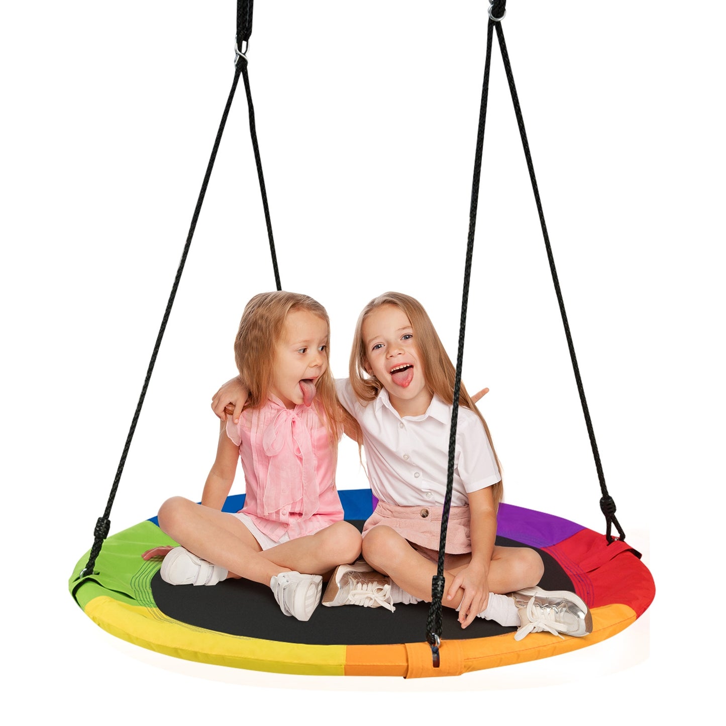 40 Inch 770 lbs Flying Saucer Tree Swing Kids Gift with 2 Tree Hanging Straps-Multicolor Kids Crystal