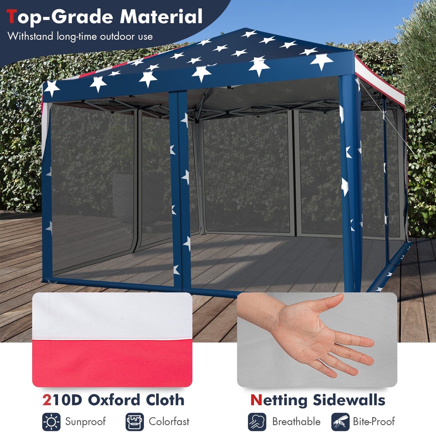 10 x 10 Feet Pop-up Canopy Tent Gazebo Canopy for Outdoor Kids Crystal