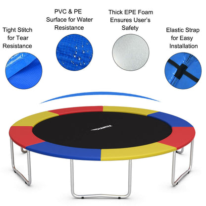 10Ft Waterproof Safety Trampoline Bounce Frame Spring Cover Outdoor/Indoor-Multicolor