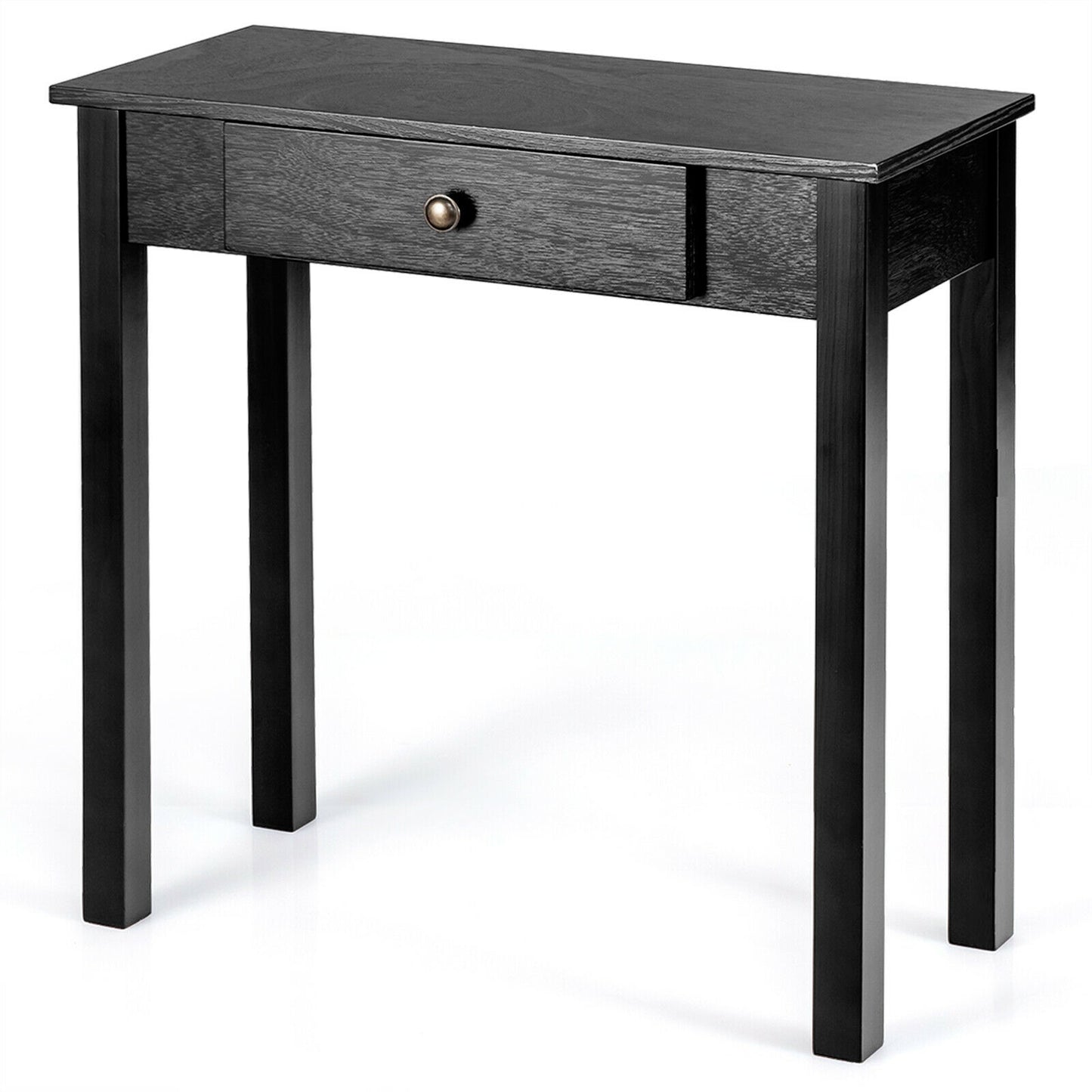 Small Space Console Table with Drawer for Living Room Bathroom Hallway-Black Kids Crystal