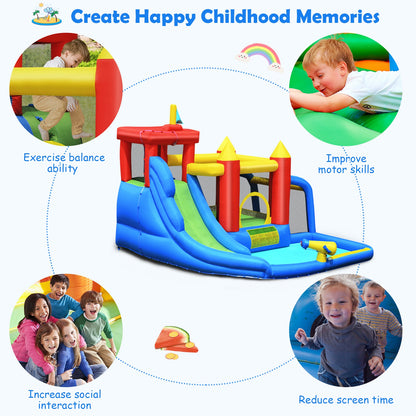 Inflatable Bounce House Splash Pool with Water Climb Slide Blower included