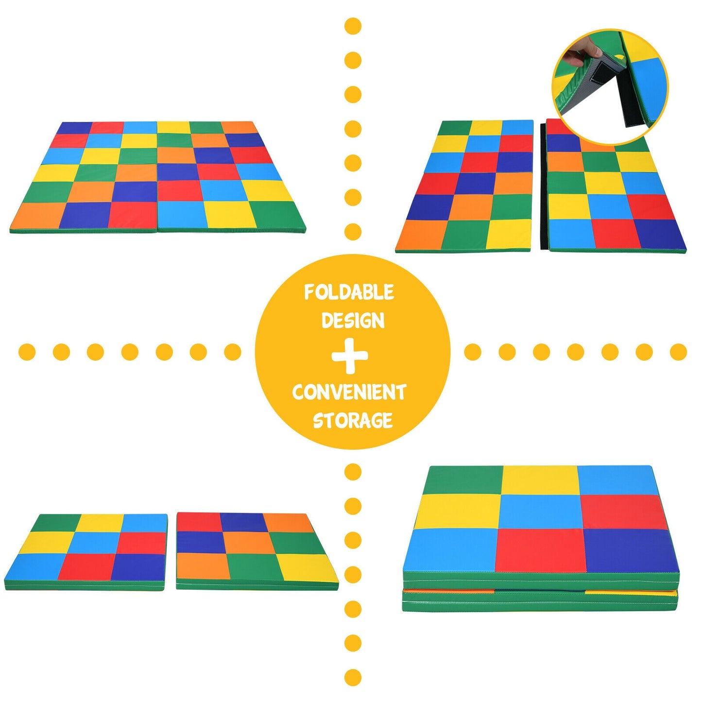 58 Inch Toddler Foam Play Mat Baby Folding Activity Floor Mat Kids Crystal