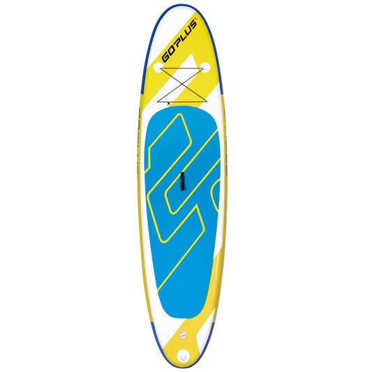11 Feet Inflatable Stand Up Paddle Board with Aluminum Paddle-Yellow Kids Crystal