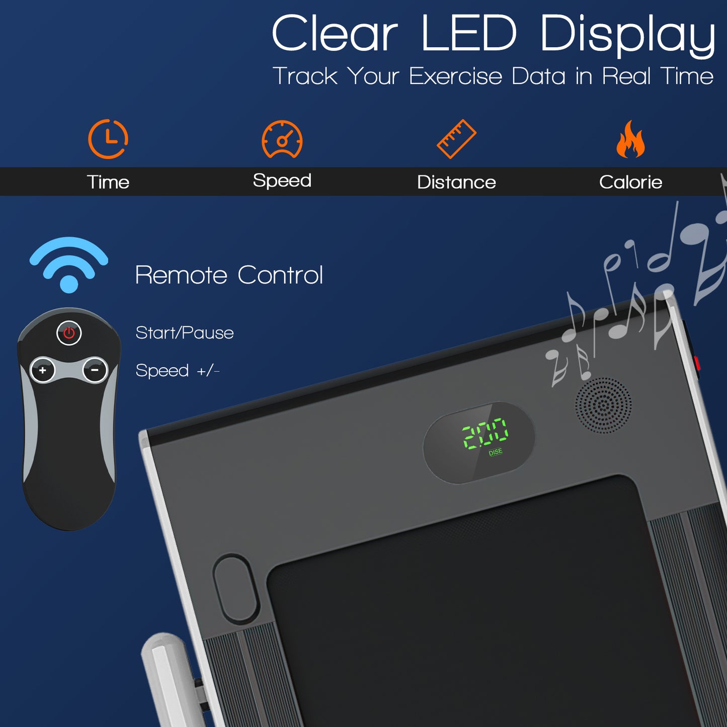 2-in-1 Folding Treadmill with Remote Control and LED Display-Silver Kids Crystal