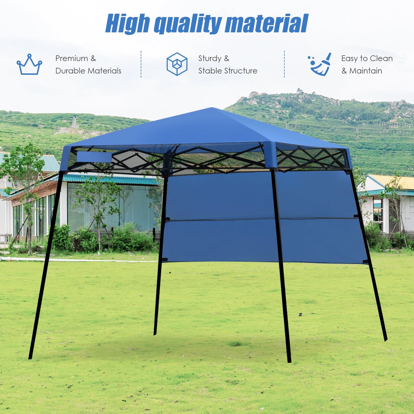 7 x 7 Feet Sland Adjustable Portable Canopy Tent with Backpack-Blue Kids Crystal