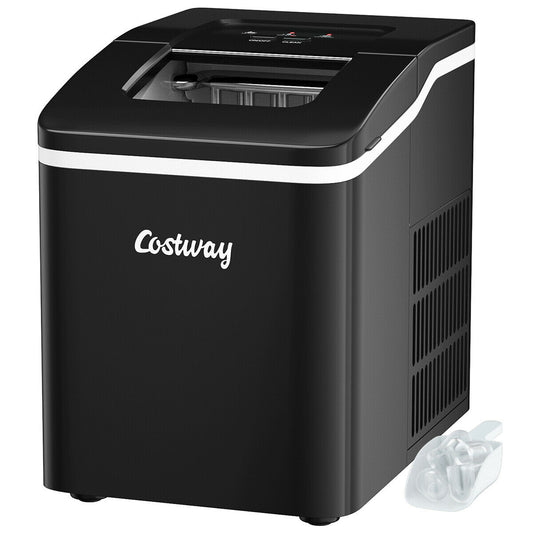 26lbs/24h Portable Countertop Ice Maker Machine with Scoop 9 Ice Cubes Ready in 8 minutes-Black Kids Crystal