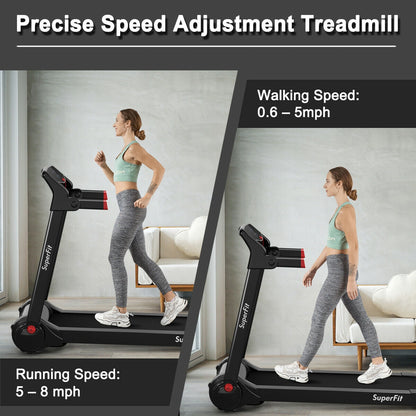 3HP Folding Electric Treadmill Running Machine-Red