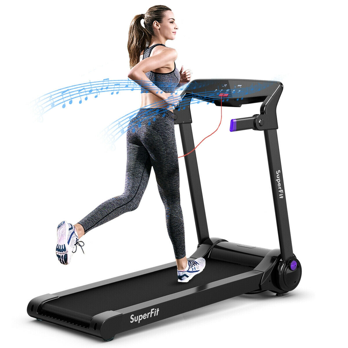 3HP Folding Electric Treadmill Running Machine-Purple Kids Crystal
