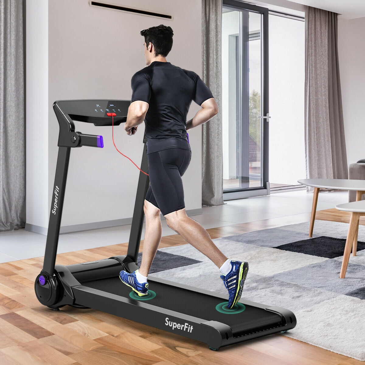3HP Folding Electric Treadmill Running Machine-Purple Kids Crystal