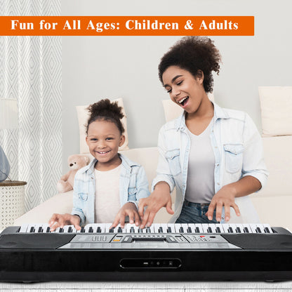 61 Key Electronic Keyboard Piano Set with Stand Bench Headphones