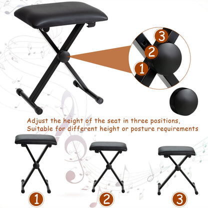 61 Key Electronic Keyboard Piano Set with Stand Bench Headphones