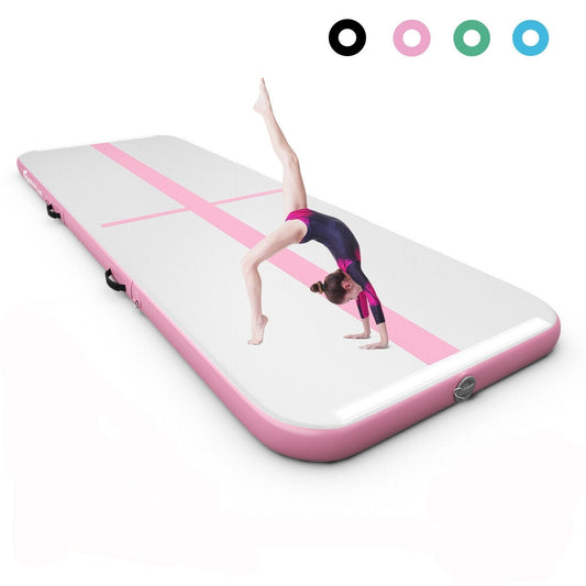 13 Feet Inflatable Gymnastics Tumbling Mat with Pump-Pink Kids Crystal