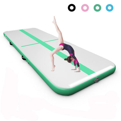 13 Feet Inflatable Gymnastics Tumbling Mat with Pump-Green
