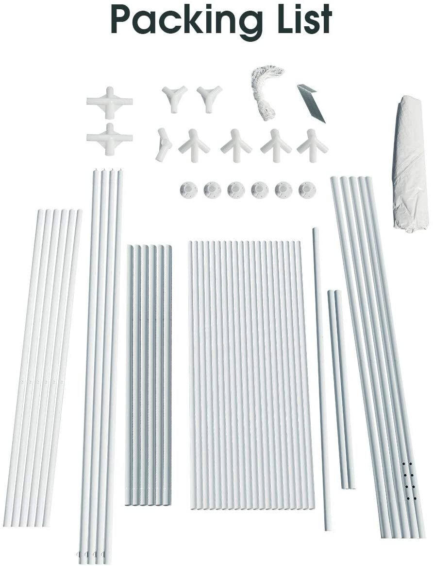 10 x 20 Feet Waterproof Canopy Tent with Tent Peg and Wind Rope Kids Crystal