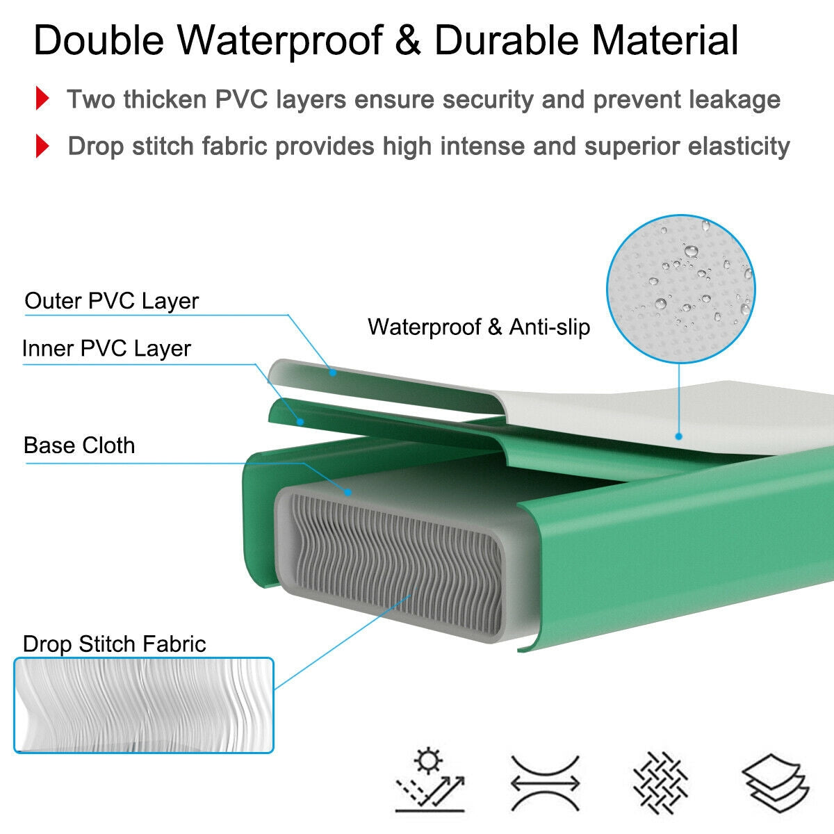 10 Feet Inflatable Gymnastics Tumbling Mat with Pump-Green Kids Crystal
