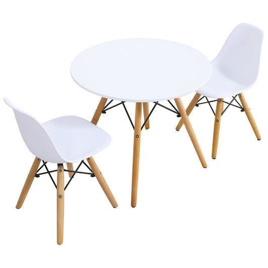 Kid's Modern Dining Table Set with 2 Armless Chairs Kids Crystal