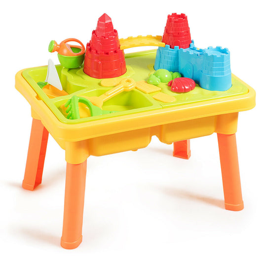Sand and Water Play Table for Kids with Sand Castle Molds Kids Crystal