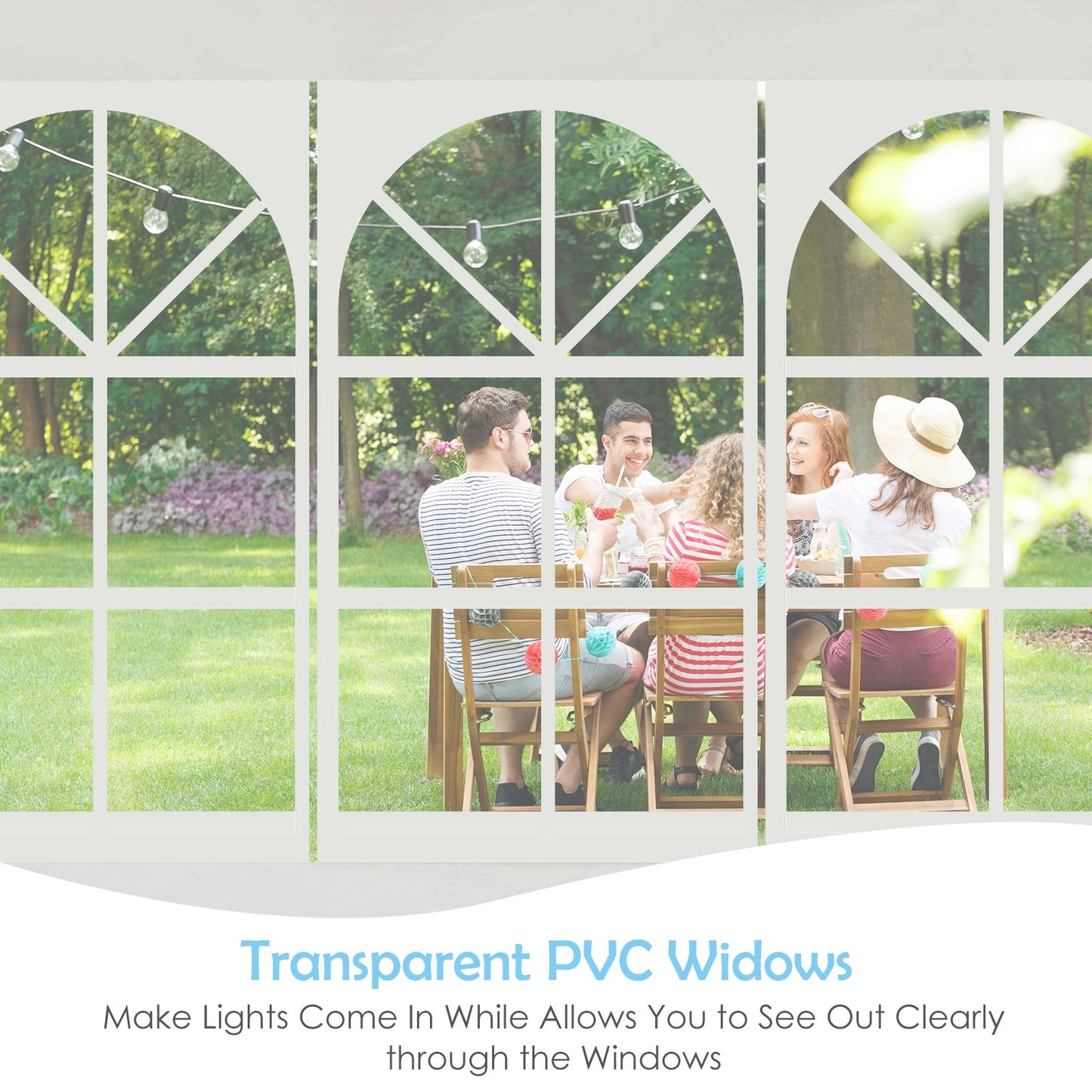 10 x 30 Feet Canopy Tent with 5 Removable Sidewalls for Party Wedding Kids Crystal