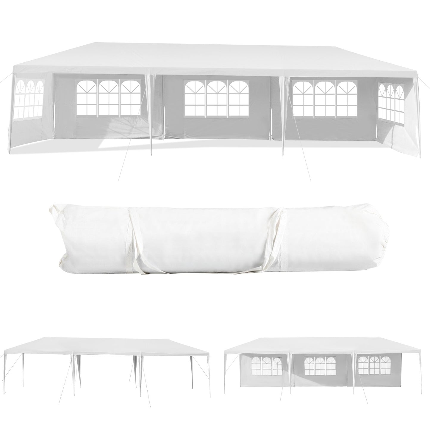 10 x 30 Feet Canopy Tent with 5 Removable Sidewalls for Party Wedding Kids Crystal