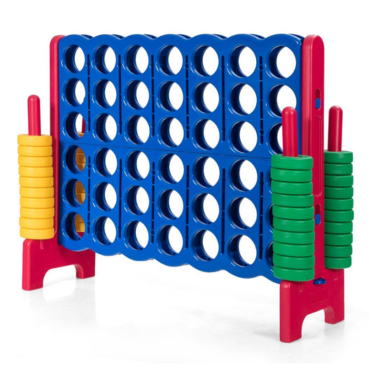 Jumbo 4-to-Score Giant Game Set with 42 Jumbo Rings and Quick-Release Slider-Red Kids Crystal