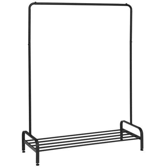 Heavy Duty Clothes Stand Rack with Top Rod and Lower Storage Shelf Kids Crystal