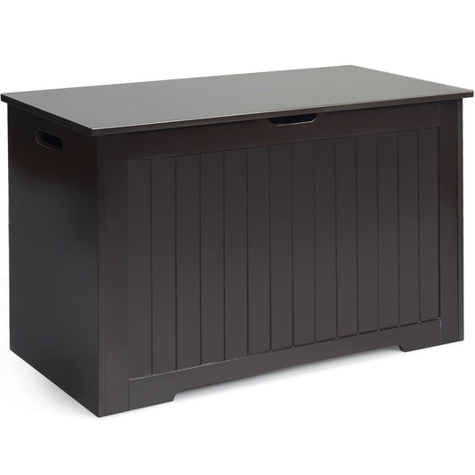 Toy Box Wooden Toy Organizer with Flip-Top Lid-Brown Kids Crystal
