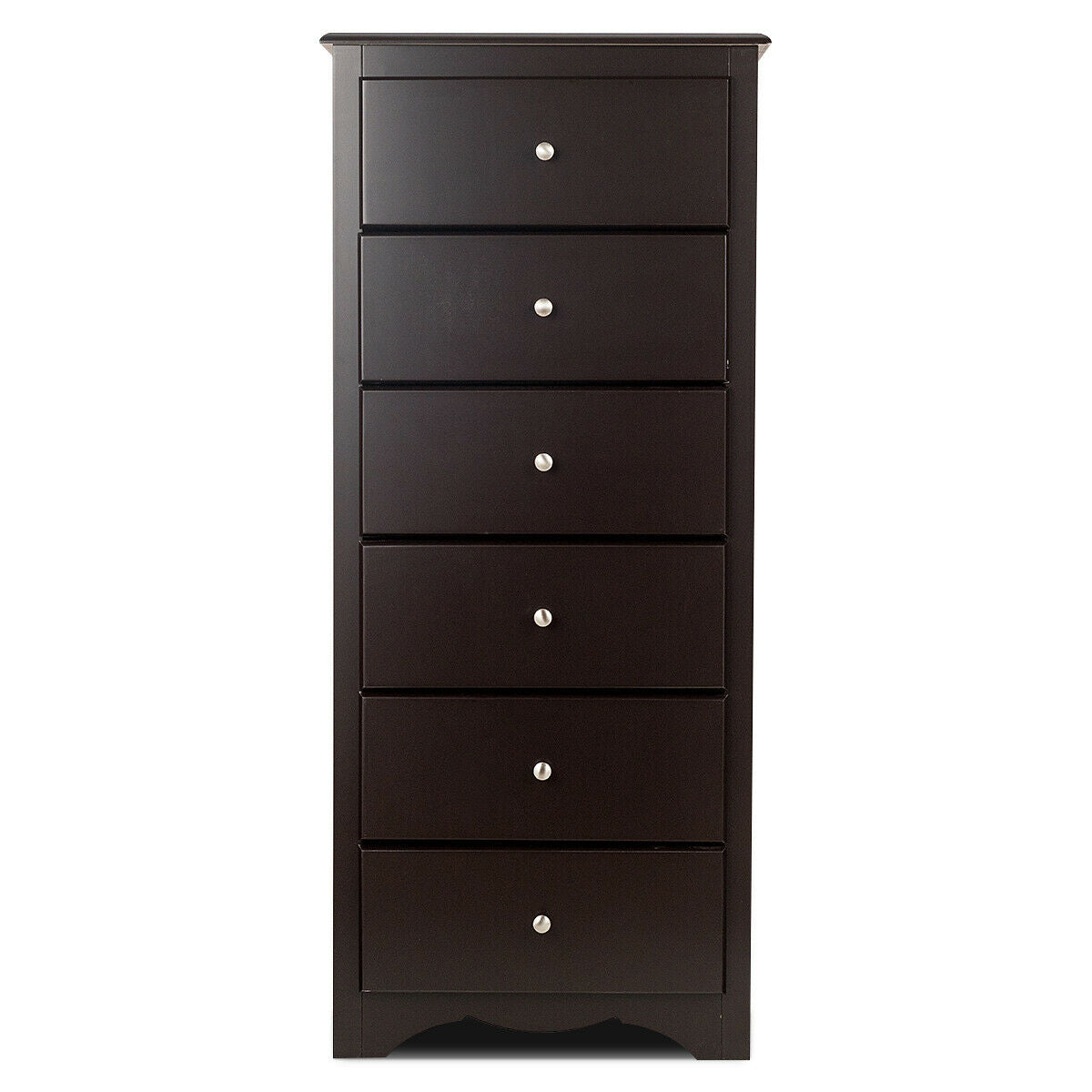 6 Drawers Chest Dresser Clothes Storage Bedroom Furniture Cabinet-Brown Kids Crystal