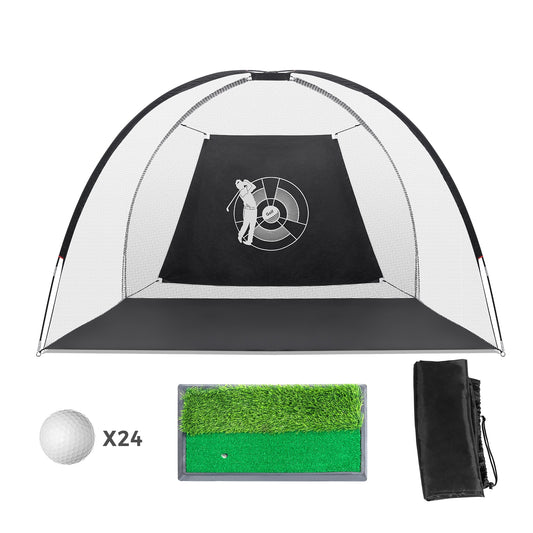 3-in-1 Portable 10 Feet Golf Practice Set Kids Crystal