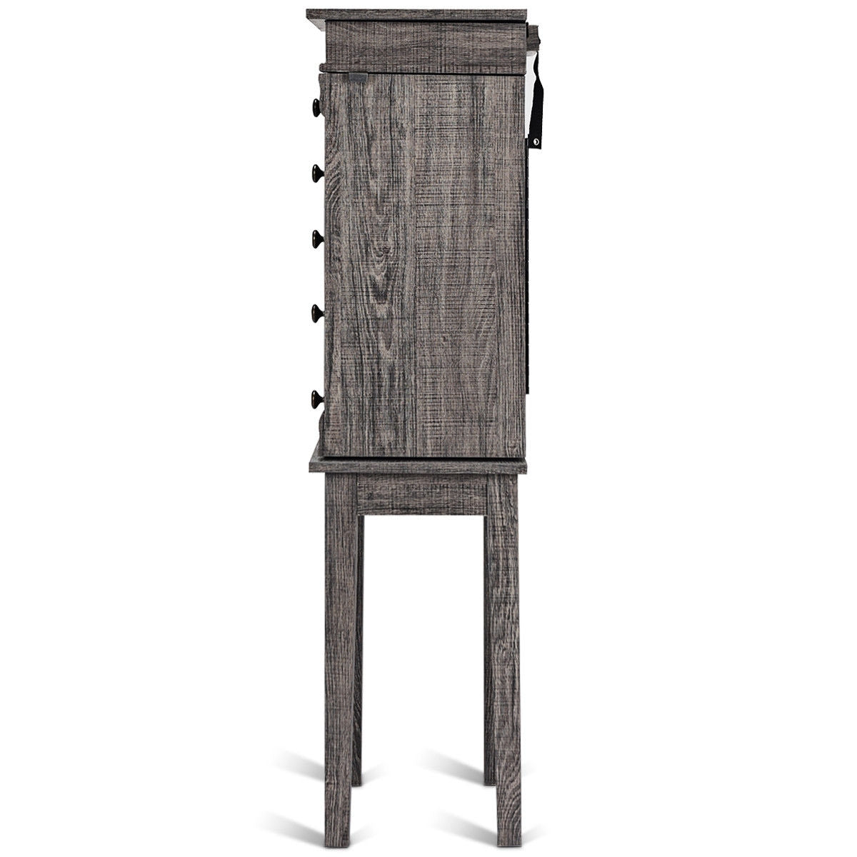 Standing Jewelry Cabinet Storage Organizer with Wooden Legs Kids Crystal