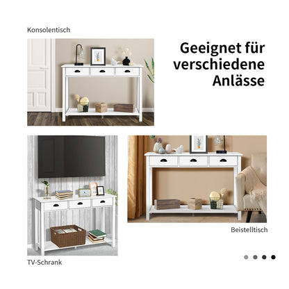 47 inch Entryway Hall Table Side Desk Accent Table with Drawers Shelf