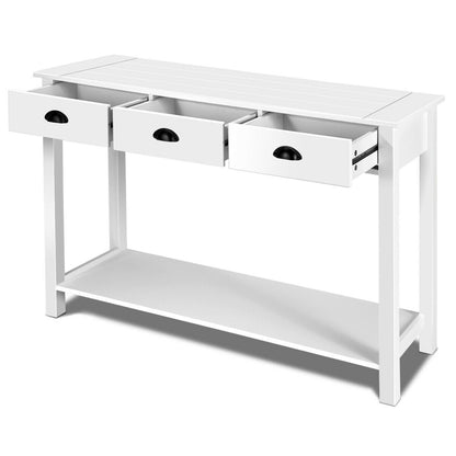 47 inch Entryway Hall Table Side Desk Accent Table with Drawers Shelf