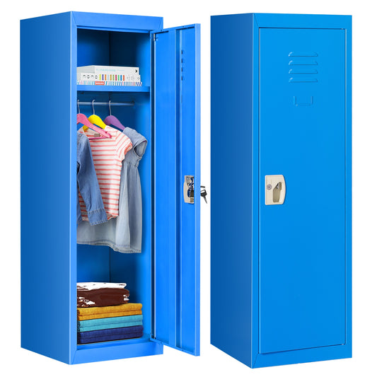 48 Inch Kid Safe Storage Children Single Tier Metal Locker-Blue Kids Crystal