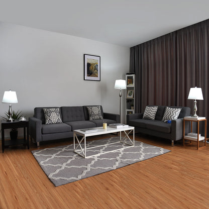 3 Pieces Brushed Nickel Lamp Set-Silver