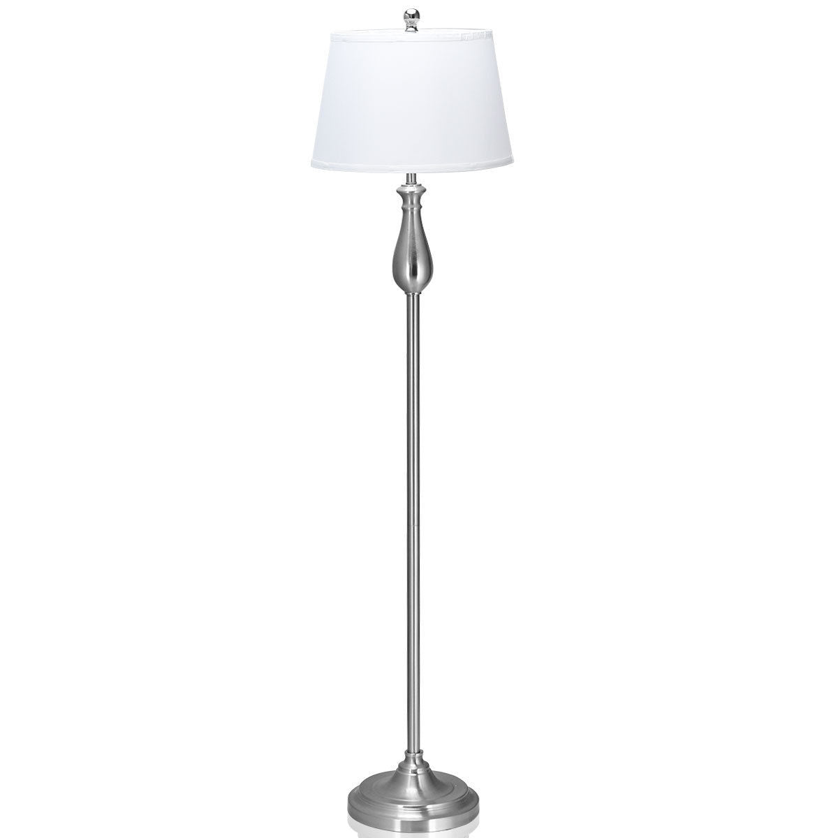 3 Pieces Brushed Nickel Lamp Set-Silver Kids Crystal