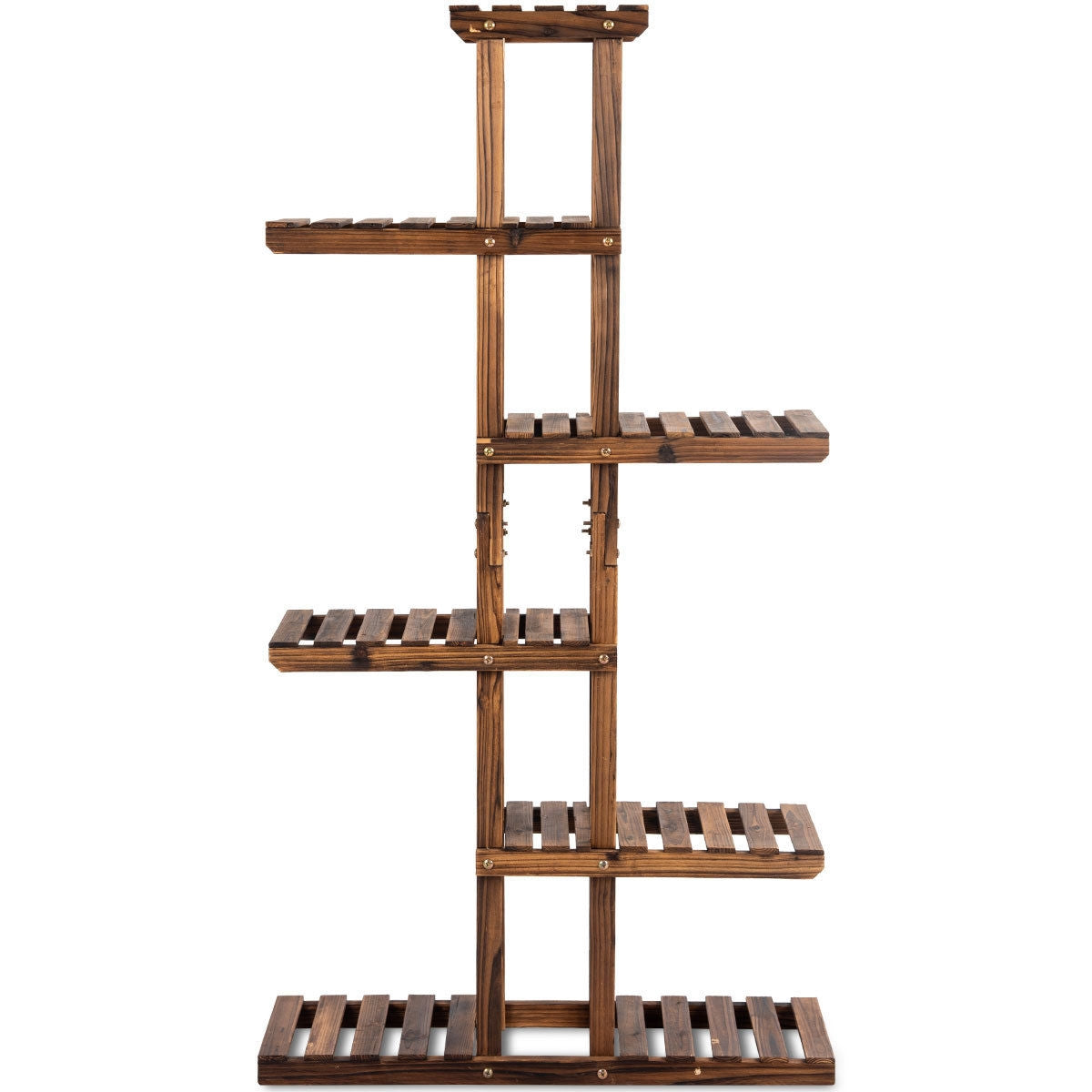 6 Tier Garden Wooden Shelf Storage Plant Rack Stand Kids Crystal