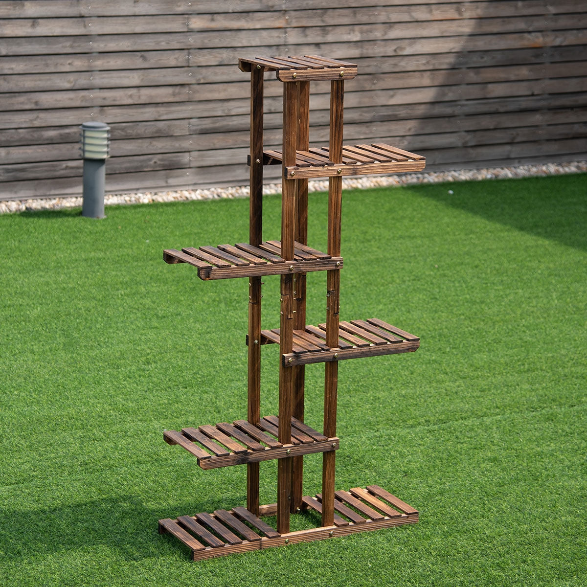 6 Tier Garden Wooden Shelf Storage Plant Rack Stand Kids Crystal