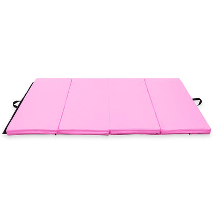 4' x 6' x 2" PU Thick Folding Panel Exercise Gymnastics Mat-Pink