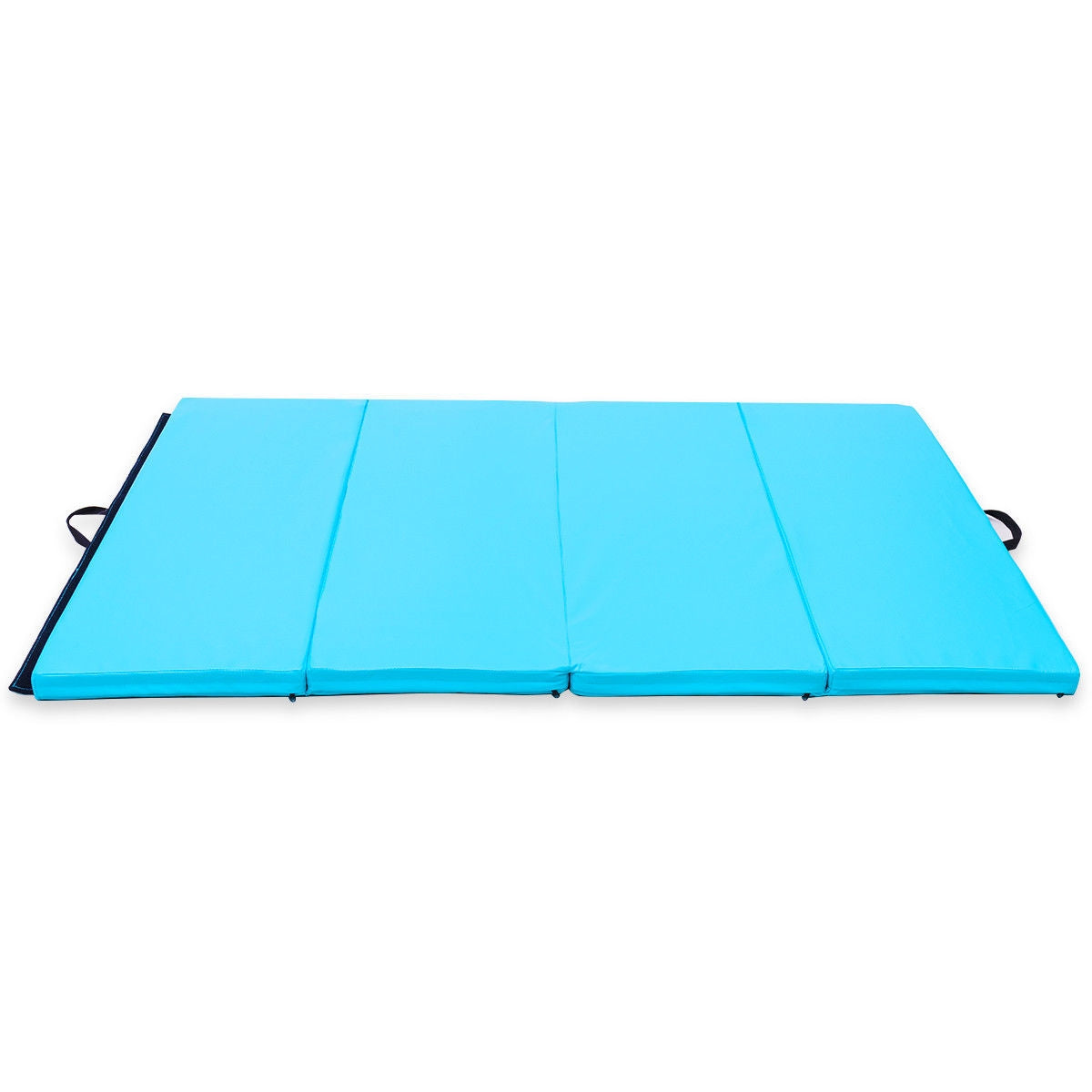 4' x 6' x 2" PU Thick Folding Panel Exercise Gymnastics Mat-Blue Kids Crystal