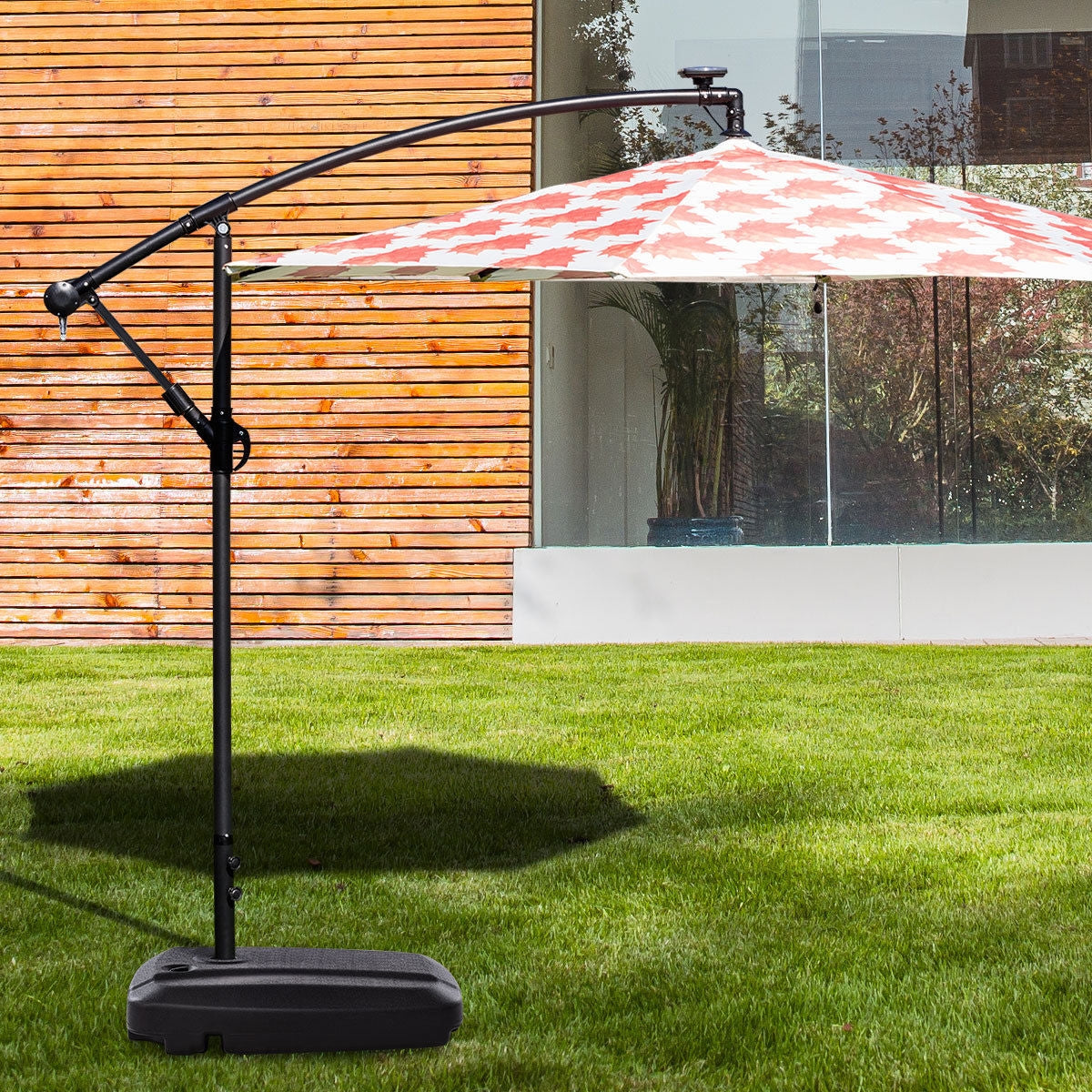 60L Plastic Weighted Fill Water Sand Wheel Patio Umbrella Base Kids Crystal