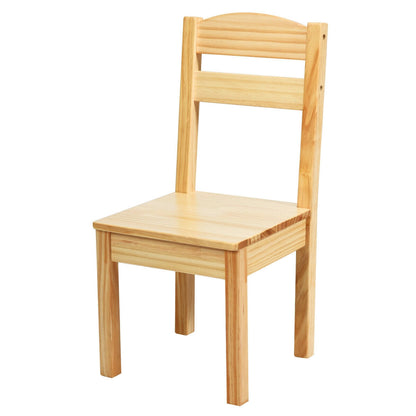 5 Pieces Kids Pine Wood Table Chair Set-Natural