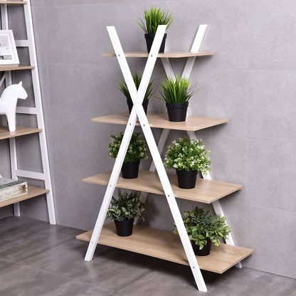 X-Shape 4-Tier Display Shelf Rack Potting Ladder