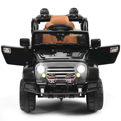 12 V Kids Ride on Truck with MP3 + LED Lights-Black