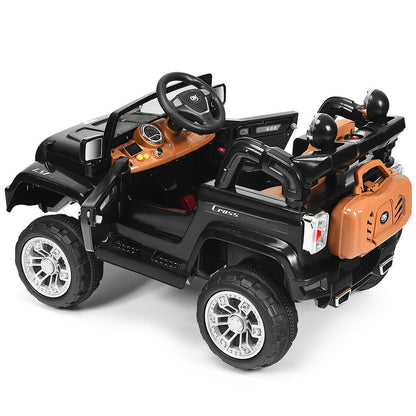 12 V Kids Ride on Truck with MP3 + LED Lights-Black