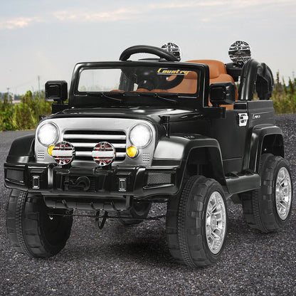 12 V Kids Ride on Truck with MP3 + LED Lights-Black