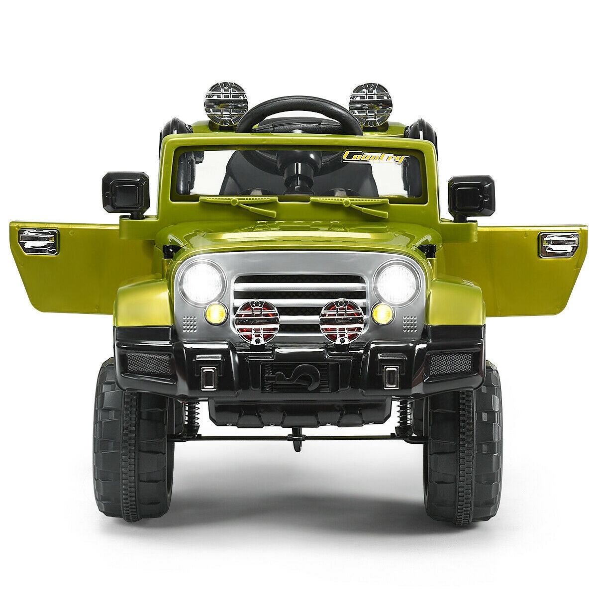 12 V Kids Ride on Truck with MP3 + LED Lights-Green