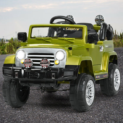 12 V Kids Ride on Truck with MP3 + LED Lights-Green