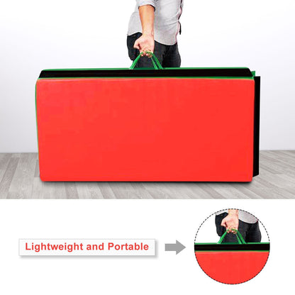 4 Feet x 10 Feet Thick Folding Panel Gymnastics Mat-Deep Multicolor