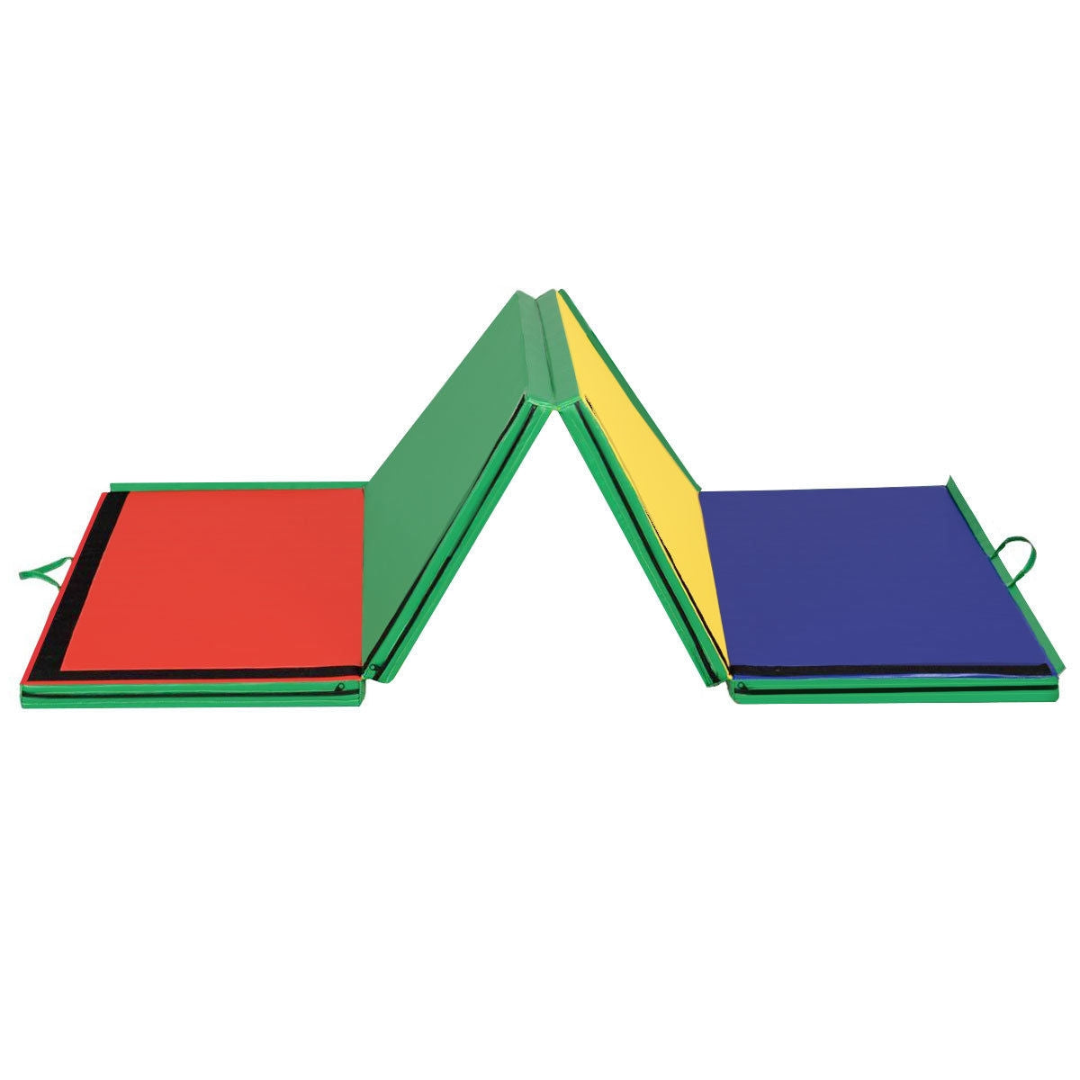 4 Feet x 10 Feet Thick Folding Panel Gymnastics Mat-Deep Multicolor Kids Crystal