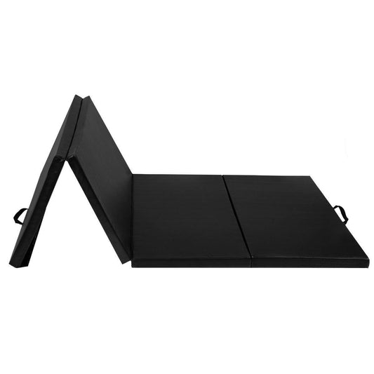 4 Feet x 10 Feet Thick Folding Panel Gymnastics Mat-Black Kids Crystal