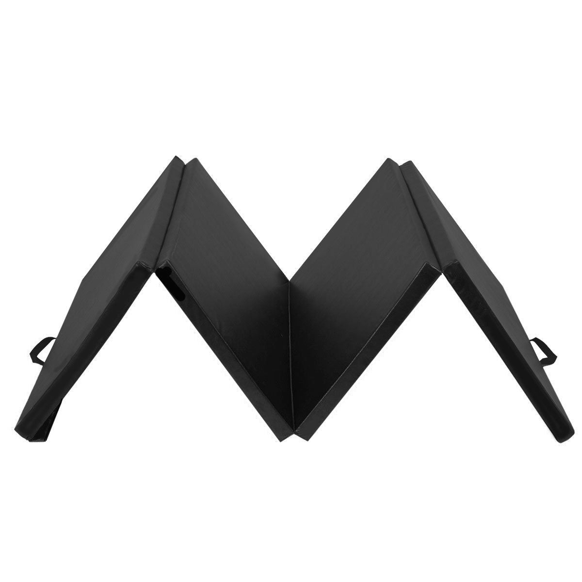 4 Feet x 10 Feet Thick Folding Panel Gymnastics Mat-Black Kids Crystal